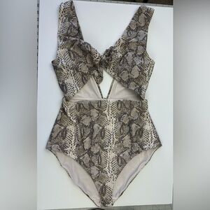 Aerie Snake Tie Front One Piece Swimsuit